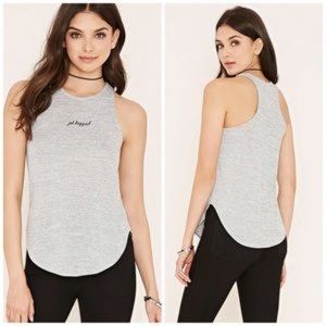 Forever 21 Jet Lagged Tank Top, Marled Gray, Size Large